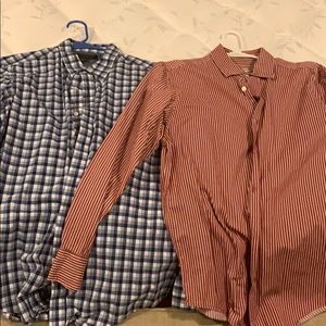 Set of 2 men’s large long sleeve button down